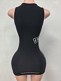 Stylish Letter-Print Sleeveless Mini Dress LCYM-202615