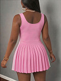 Summer Sleeveless Top Wrinkle Skate Dress HANI-MC024