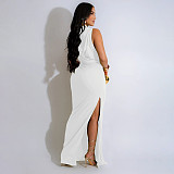 Sexy Solid-Color Sleeveless Gown With Side Slit YF-K10772