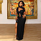 Stylish Cutout Cropped-Waist Sleeveless Asymmetrical Long Dress JY-305073