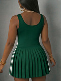 Summer Sleeveless Top Wrinkle Skate Dress HANI-MC024
