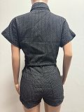 Casual Fashion Vest Shorts Denim Two-Piece Set YUNM-57005