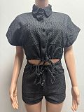 Casual Fashion Vest Shorts Denim Two-Piece Set YUNM-57005
