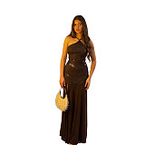 Sexy Sleeveless Sequin Gown With Slit and Cinched Waist CYA-902368