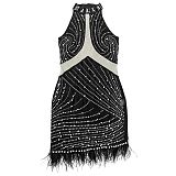 Sexy Mesh Rhinestone and Beaded Bodycon Dress BY-7703