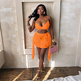 Sexy Solid-Color Deep V-Neck Cami Dress With Waist Cutout CYA-902282