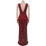 Sexy Rhinestone High-Waisted Reversible Dress BY-7629