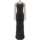 Sexy Rhinestone High-Waisted Reversible Dress BY-7629