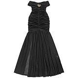 Sexy Solid-Color Off-Shoulder High-Slit Strapless Dress BY-7661