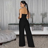 Sexy Strapless Open-Back Casual Wide-Leg Jumpsuit BY-7628