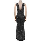 Sexy Rhinestone High-Waisted Reversible Dress BY-7629