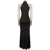 Sexy Off-Shoulder Rhinestone & Pearl-Embellished Slit Dress BY-7706