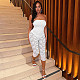 Sexy Strapless Jumpsuit With Zipper Sheer Lace Paneling and Stretch Fabric XYWL-26JP126