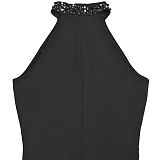 Sexy Off-Shoulder Rhinestone & Pearl-Embellished Slit Dress BY-7706