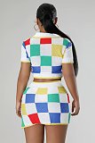 New Color-Block High-Waisted Sexy Skirt Set DY-6687
