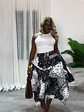 Stylish Plaid Asymmetrical High-Waisted Skirt With Elastic Waistband RS-TW874