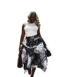 Stylish Plaid Asymmetrical High-Waisted Skirt With Elastic Waistband RS-TW874