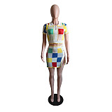 New Color-Block High-Waisted Sexy Skirt Set DY-6687