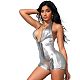 Sexy Glossy Deep V-Neck Halter-Tie Backless Jumpsuit DY-6811
