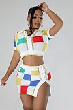 New Color-Block High-Waisted Sexy Skirt Set DY-6687