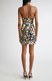 Chic & Sassy Geometric Print Halter Bodycon Dress FC-1467