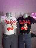 Women's Fitted Crop Top With Sexy Print RS-1293