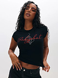 New Women's Streetwear Printed Cropped T-Shirt RS-1297