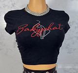 New Women's Streetwear Printed Cropped T-Shirt RS-1297