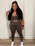 Fashionable Sleeveless Vest High Waist Hip Lifting Belly Controlling Fitness Yoga Wear Set CY-1326