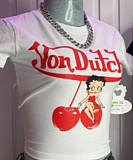 Women's Fitted Crop Top With Sexy Print RS-1293