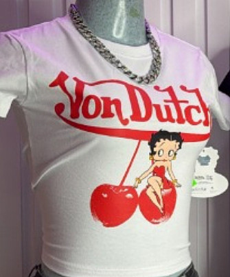 Women's Fitted Crop Top With Sexy Print RS-1293