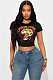 Casual Spicy Motorcycle Print Short-Sleeve Fitted T-Shirt RS-1460