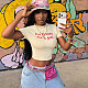 2026 Casual Letter-Print Cropped T-Shirt Top RS-1468