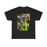 Solid-color Crew-Neck Printed Cotton T-Shirt RS-B222