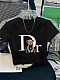 Trendy Cropped T-Shirt With Letter Print and Midriff-Baring Design RS-1457