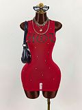 Slim Sexy Elastic Sleeveless See-Through Mini Dress For Women XS-K25L1515