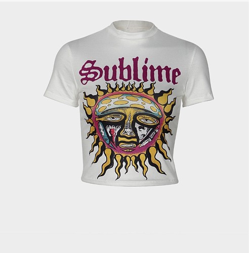 New Round-Neck Printed Short-Sleeve T-Shirt RS-1462
