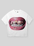 New Arrival Casual Cropped T-Shirt With Lip Print RS-1465
