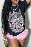 Stylish Summer Round-Neck Printed Short-Sleeve T-Shirt RS-40014