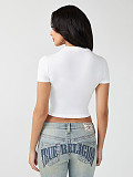 2026 Fashionable & Minimalist Printed Cropped T-Shirt (Belly-Baring) RS-1472