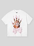 New Arrival Casual Cropped T-Shirt With Lip Print RS-1465