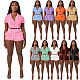 Women Outfits Summer Clothes Short Sleeve Hooded Jacket+shorts Two Piece Sets CH-8210