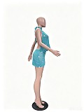 Sexy Backless Knit Sequin Beach Dress TR-1367