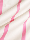 Fashionable V-neck Striped Puff-Sleeve Loose-Fitting Slimming A-Line Shirt Dress HANI-YW014