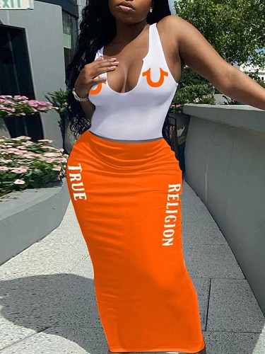 Summer Tank Top Vest Maxi Dress Two-piece HMY-2026050