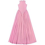 Stylish Elegant Solid-Color Crew-Neck Sleeveless Dress BY-7713