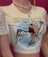 New Fashion Printed Cropped Short-Sleeve T-Shirt Top RS-1478