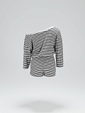 Casual Striped Off-the-Shoulder Top and Shorts Set HANI-SY017