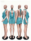 Sexy Backless Knit Sequin Beach Dress TR-1367