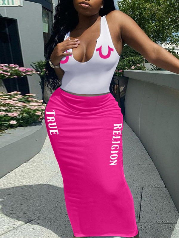 Summer Tank Top Vest Maxi Dress Two-piece HMY-2026050